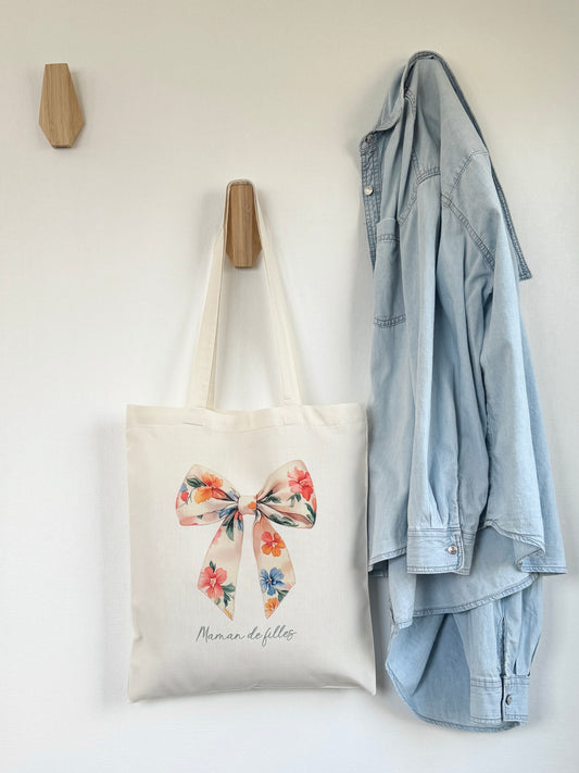 Tote-bag Tissus Recyclé - Cute Bow - Personnalisable