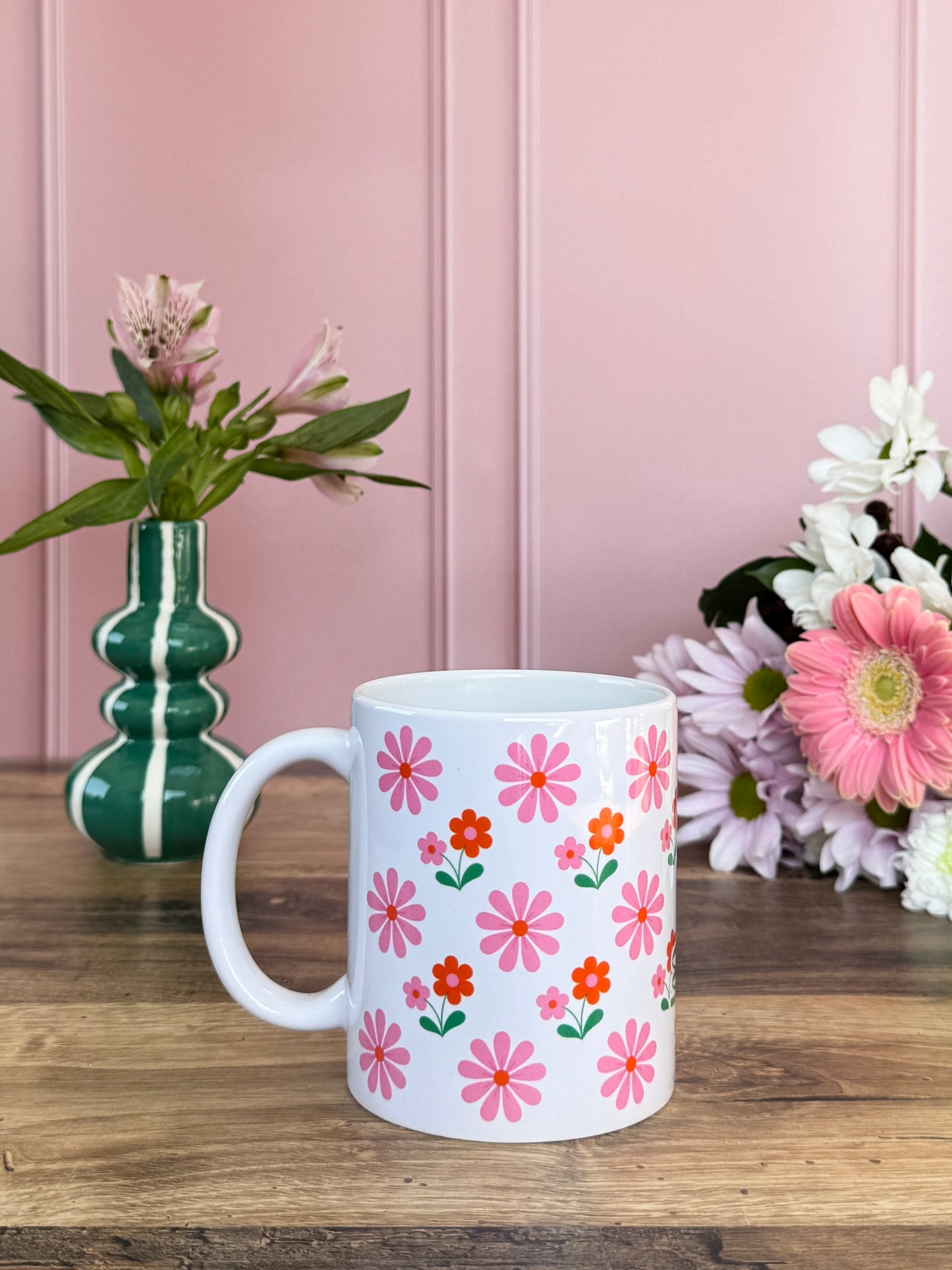 Tasse Céramique 330 ml - Pink Orange Flowers
