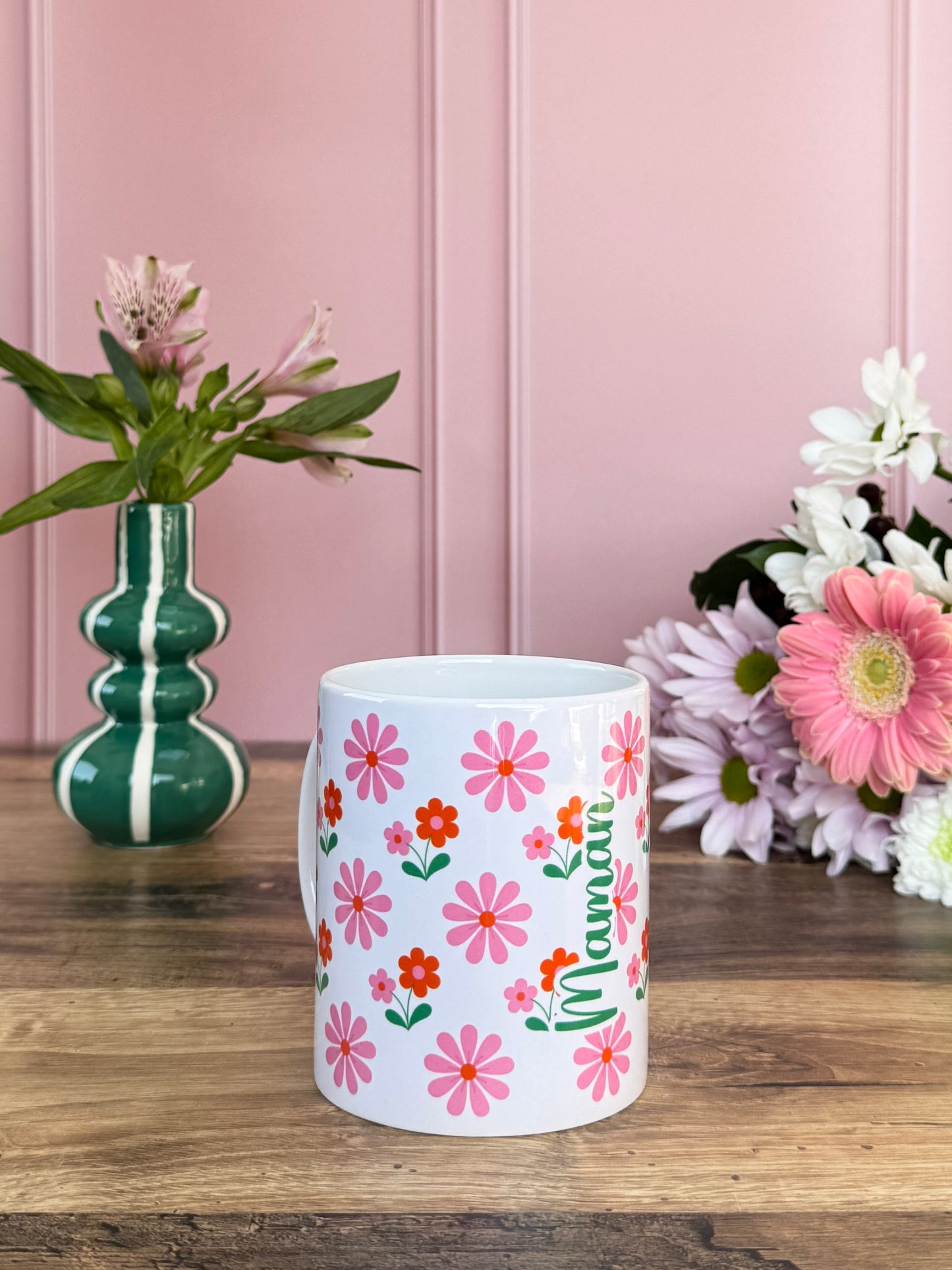 Tasse Céramique 330 ml - Pink Orange Flowers