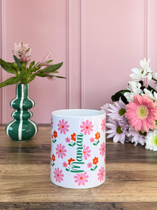 Tasse Céramique 330 ml - Pink Orange Flowers