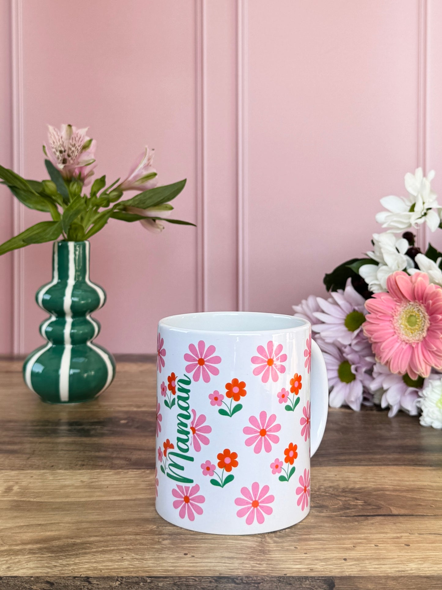 Tasse Céramique 330 ml - Pink Orange Flowers