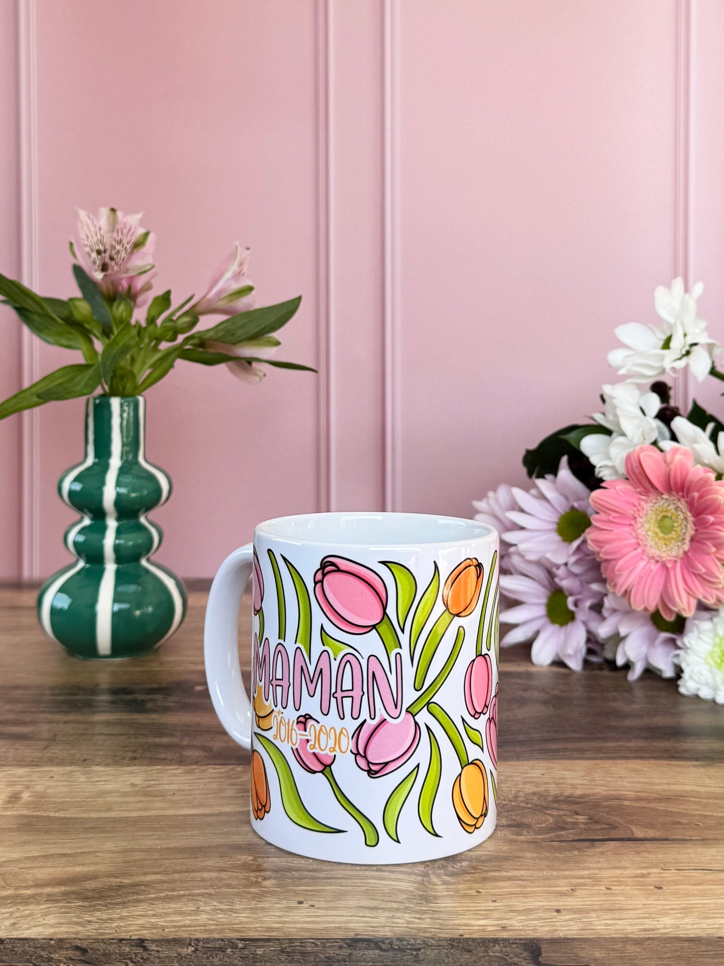 Tasse Céramique 330 ml - Maman Tulipes - Personnalisable
