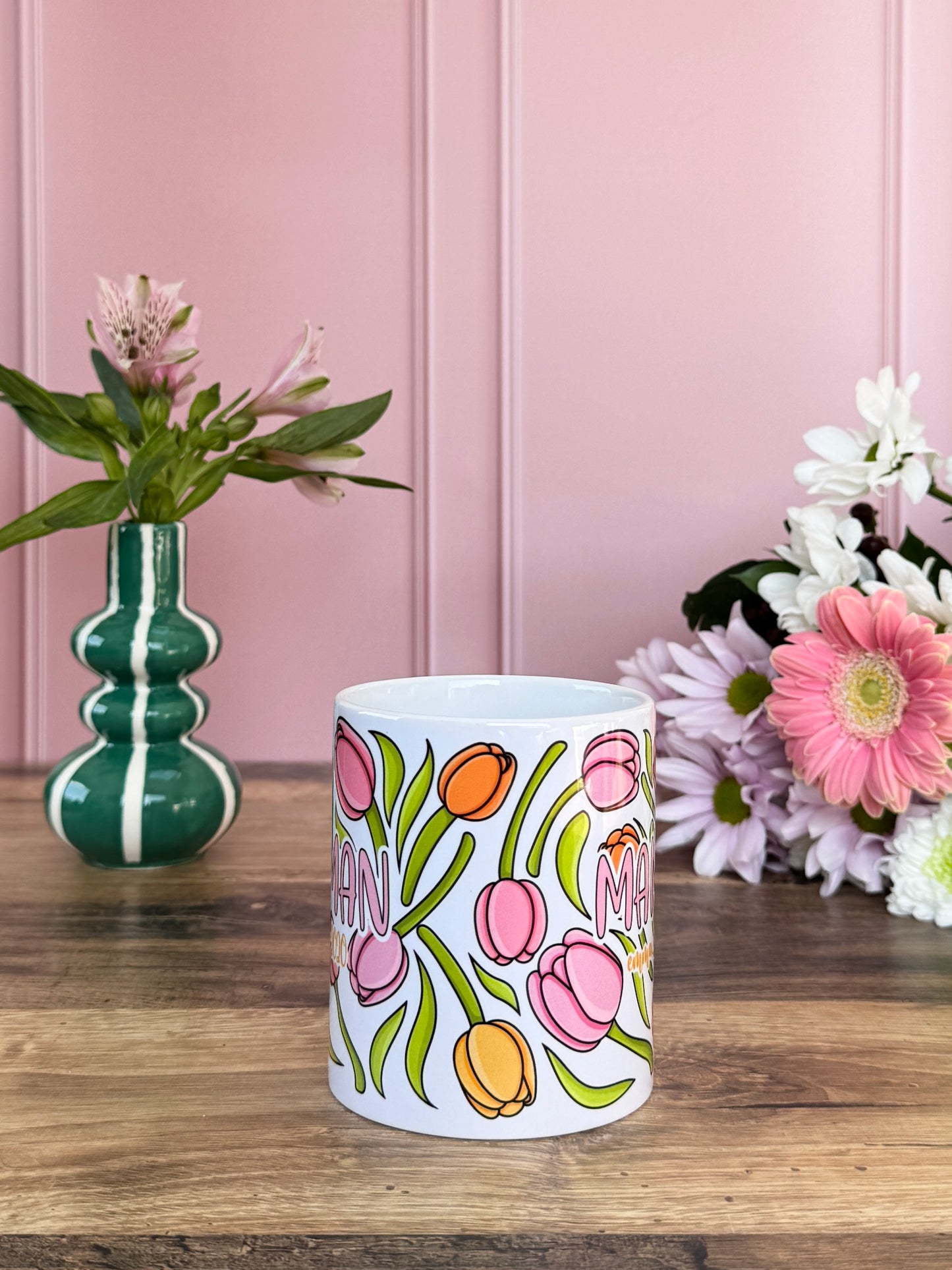 Tasse Céramique 330 ml - Maman Tulipes - Personnalisable