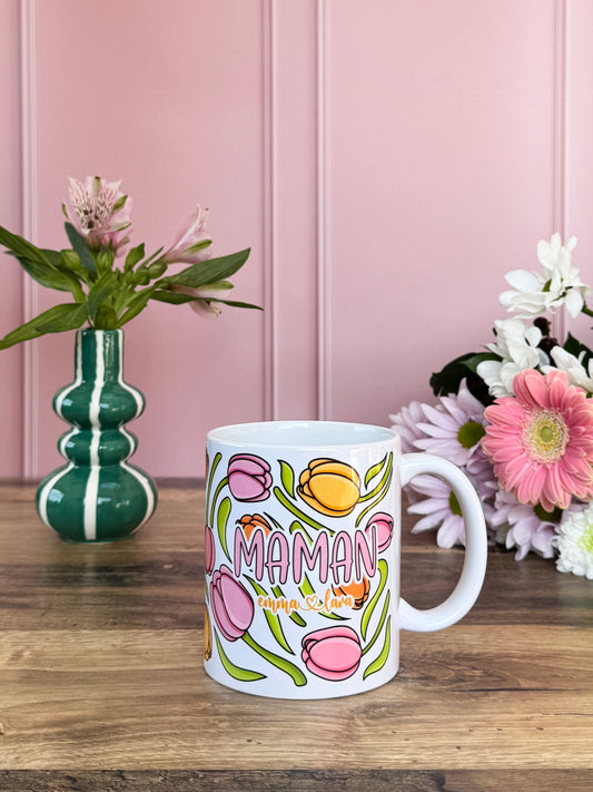 Tasse Céramique 330 ml - Maman Tulipes - Personnalisable