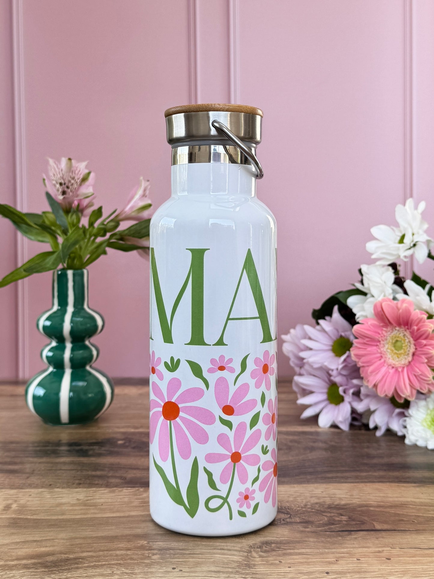 Gourde Isotherme 500 ml - Maman - Fleurs Roses