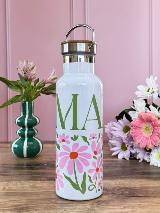 Gourde Isotherme 500 ml - Maman - Fleurs Roses