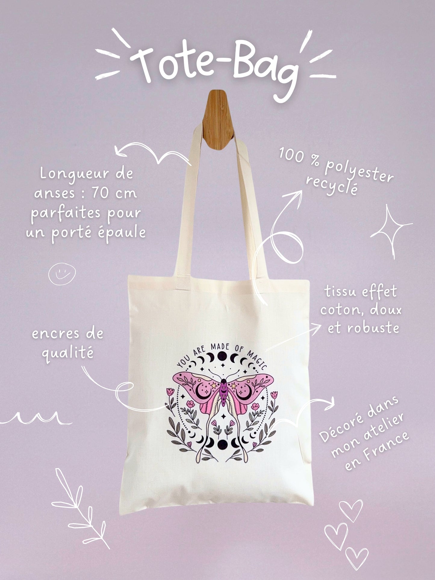 Tote-bag Tissus Recyclé - Magic Butterfly
